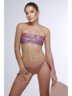 Купальник-бандо с пайетками Emerara E2-011-rosa